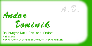 andor dominik business card